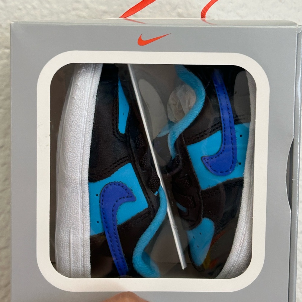 Nike Force 1 Crib Shoe in ranger blue/black 3C